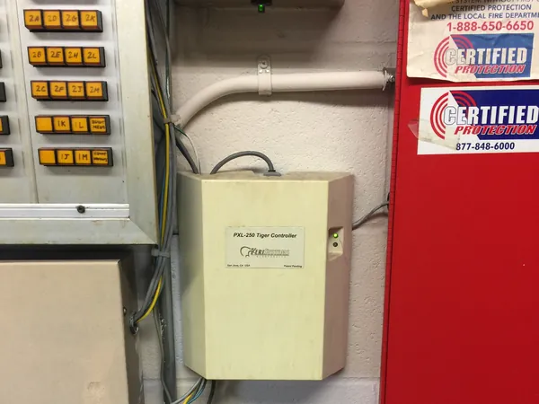 Access control head end panel at a South Plainfield medical office