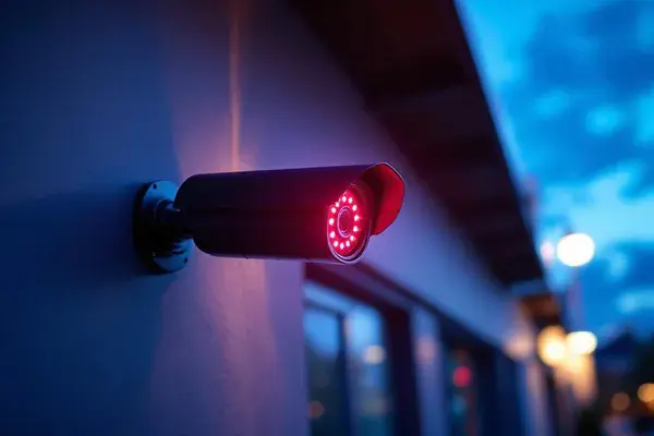 Outdoor security camera with night vision